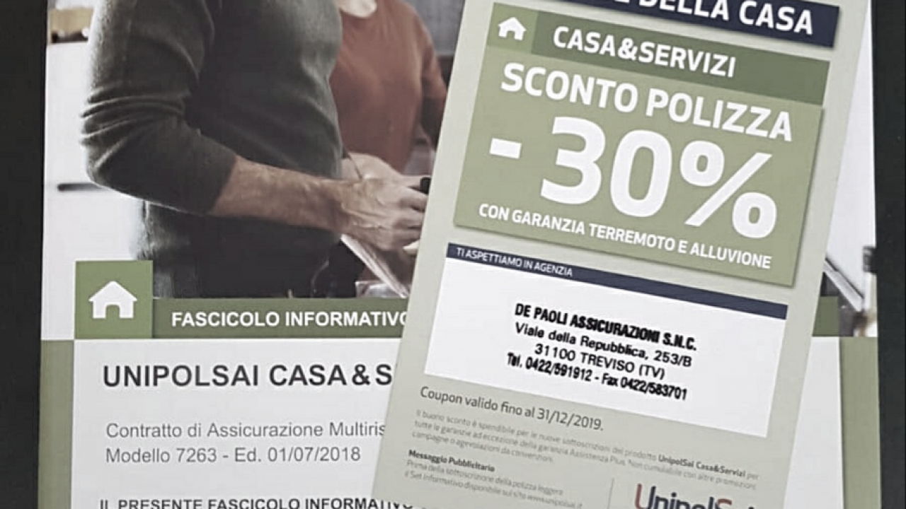 POLIZZE CASA - OPERAZIONE VALIDA PER TUTTO IL 2019